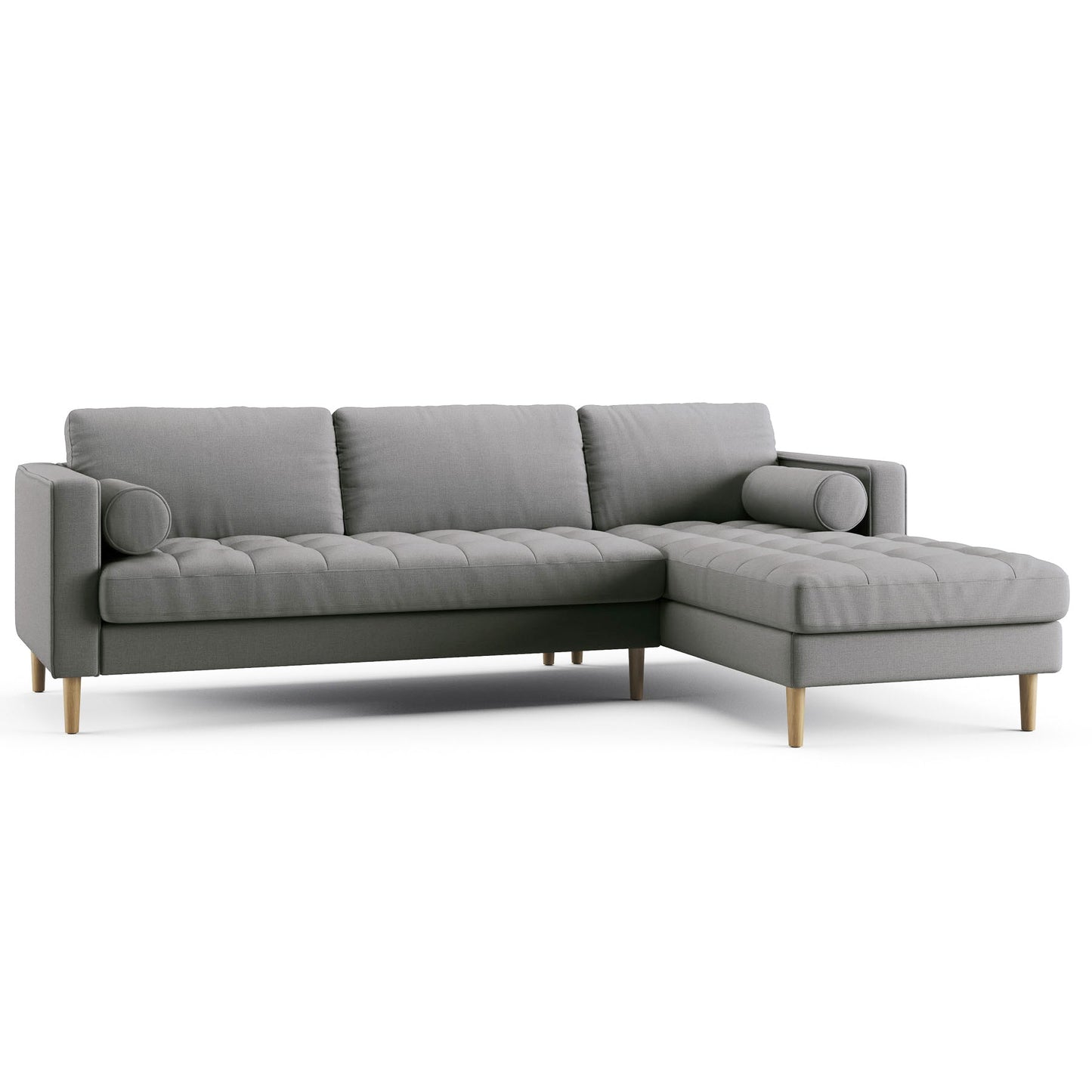 Palo Sofa T | L-Shaped Right Sectional with Chaise (8.25 feet length) | Tufted