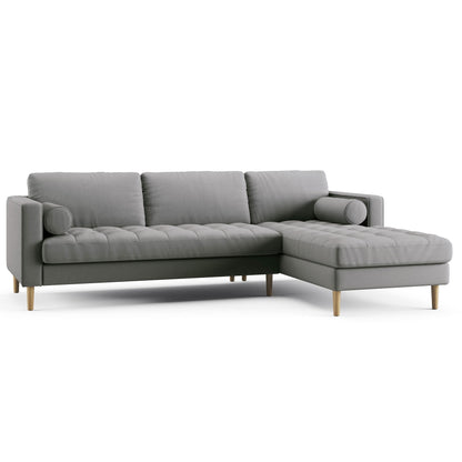 Palo Sofa T | L-Shaped Right Sectional with Chaise (8.25 feet length) | Tufted