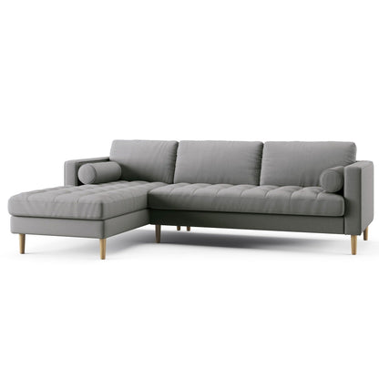 Palo Sofa T | L-Shaped Right Sectional with Chaise (8.25 feet length) | Tufted