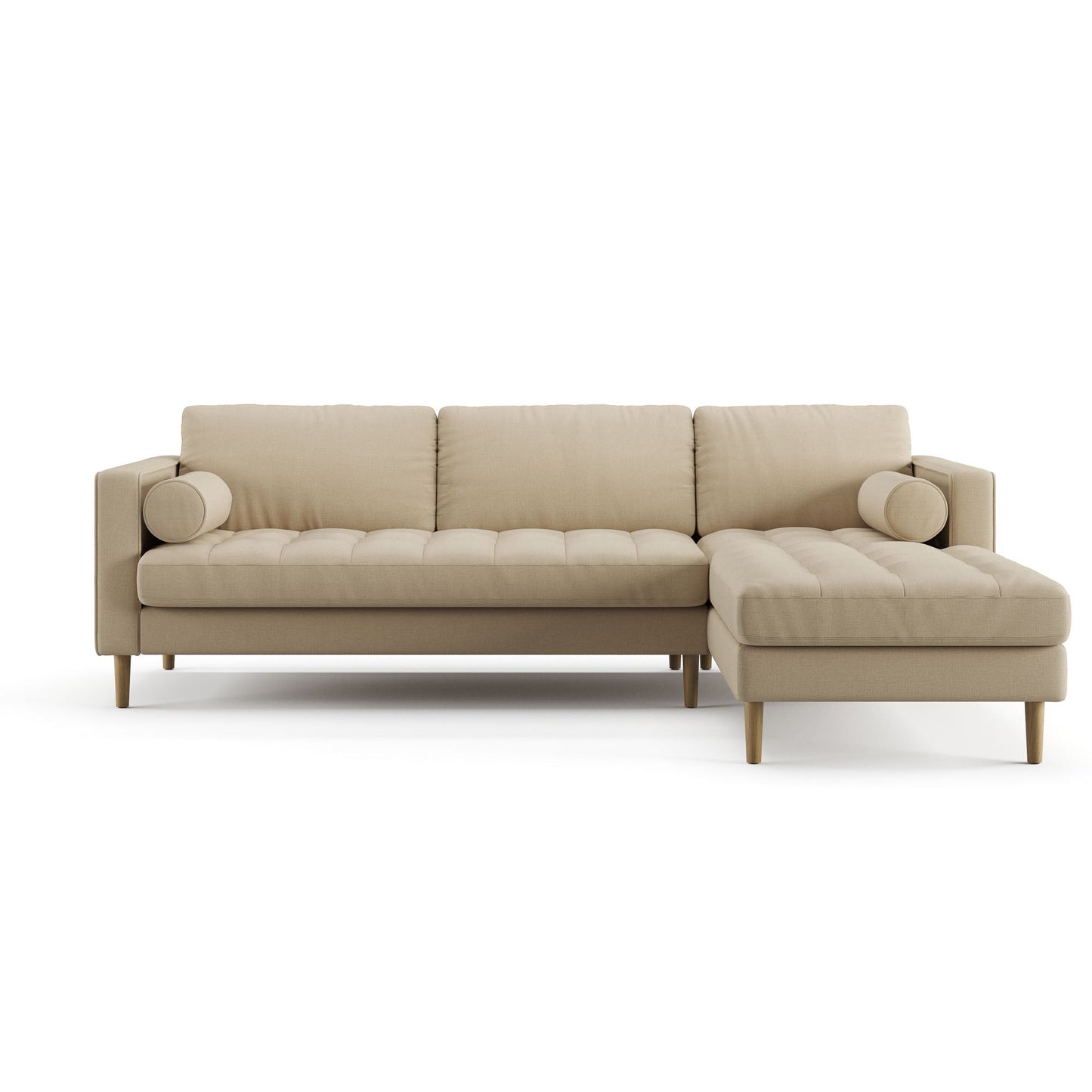 Palo Sofa T | L-Shaped Sectional with Chaise (8.25 feet length) | Tufted