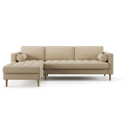 Palo Sofa T | L-Shaped Sectional with Chaise (8.25 feet length) | Tufted