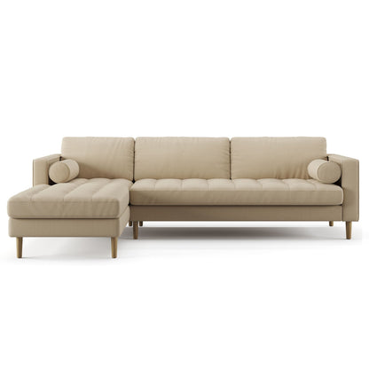Palo Sofa T | L-Shaped Sectional with Chaise (8.25 feet length) | Tufted