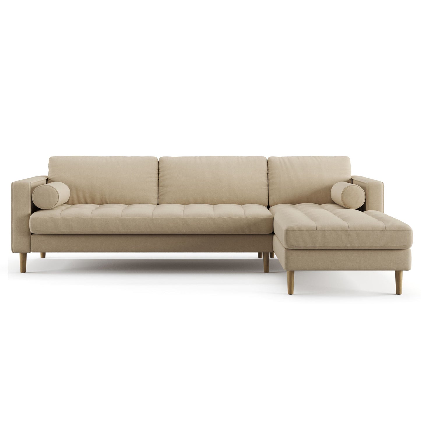 Palo Sofa T | L-Shaped Sectional with Chaise (8.25 feet length) | Tufted