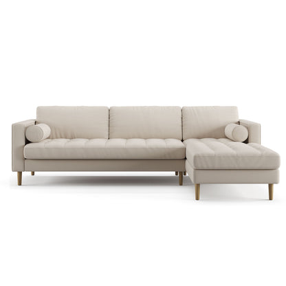 Palo Sofa T | L-Shaped Right Sectional with Chaise (8.25 feet length) | Tufted