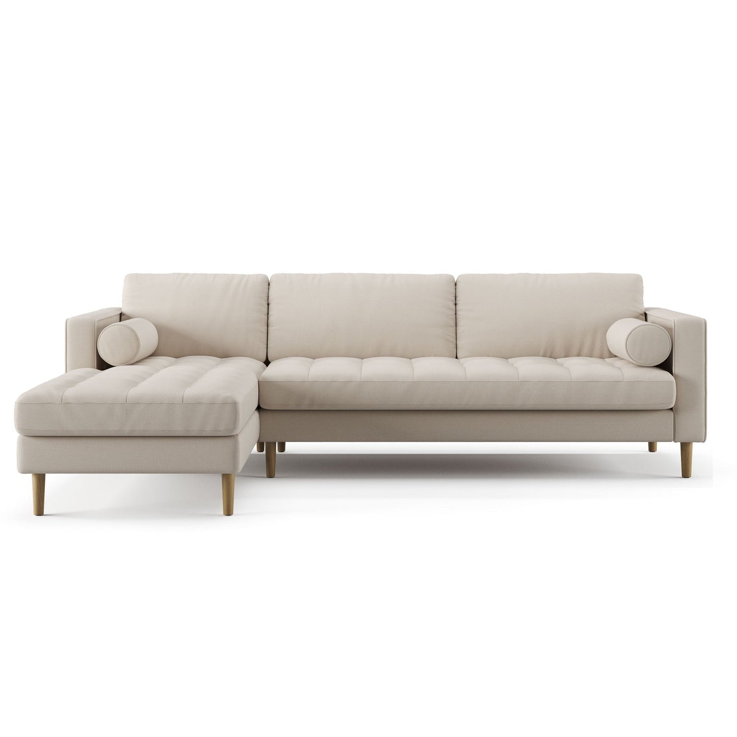 Palo Sofa T | L-Shaped Sectional with Chaise (8.25 feet length) | Tufted