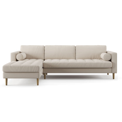 Palo Sofa T | L-Shaped Right Sectional with Chaise (8.25 feet length) | Tufted
