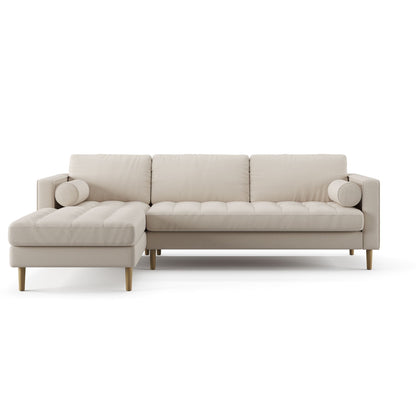 Palo Sofa T | L-Shaped Right Sectional with Chaise (8.25 feet length) | Tufted