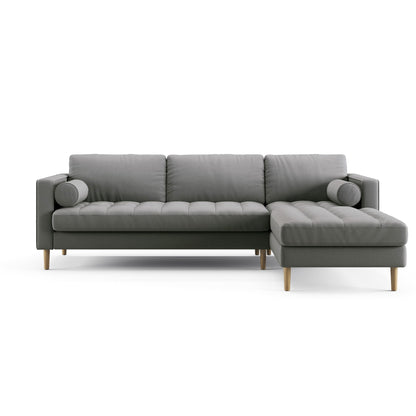 Palo Sofa T | L-Shaped Sectional with Chaise (8.25 feet length) | Tufted