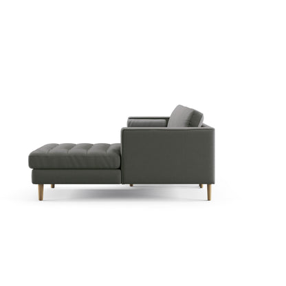 Palo Sofa T | L-Shaped Right Sectional with Chaise (8.25 feet length) | Tufted