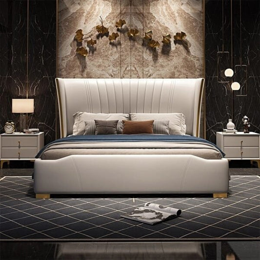 Texas Luxury Upholstered Bed Without Storage In Leatherette