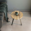 Side Table - Solid teak & Black Legs