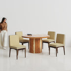 Luis-Lidia Dining Table Set with Premium Trimming -  2, 4 & 6 Seater/ All sizes