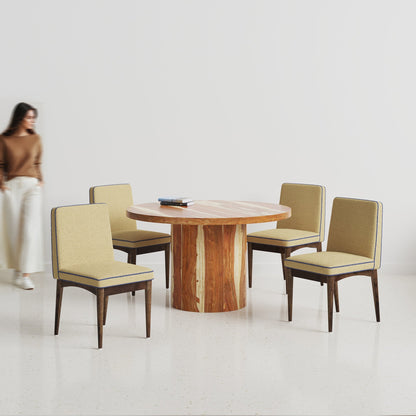 Luis-Lidia Dining Table Set with Premium Trimming -  2, 4 & 6 Seater/ All sizes