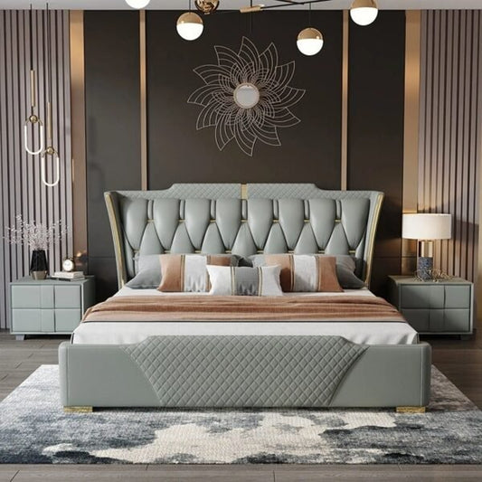 Master Luxury Upholstered Bed Without Storage In Fabric