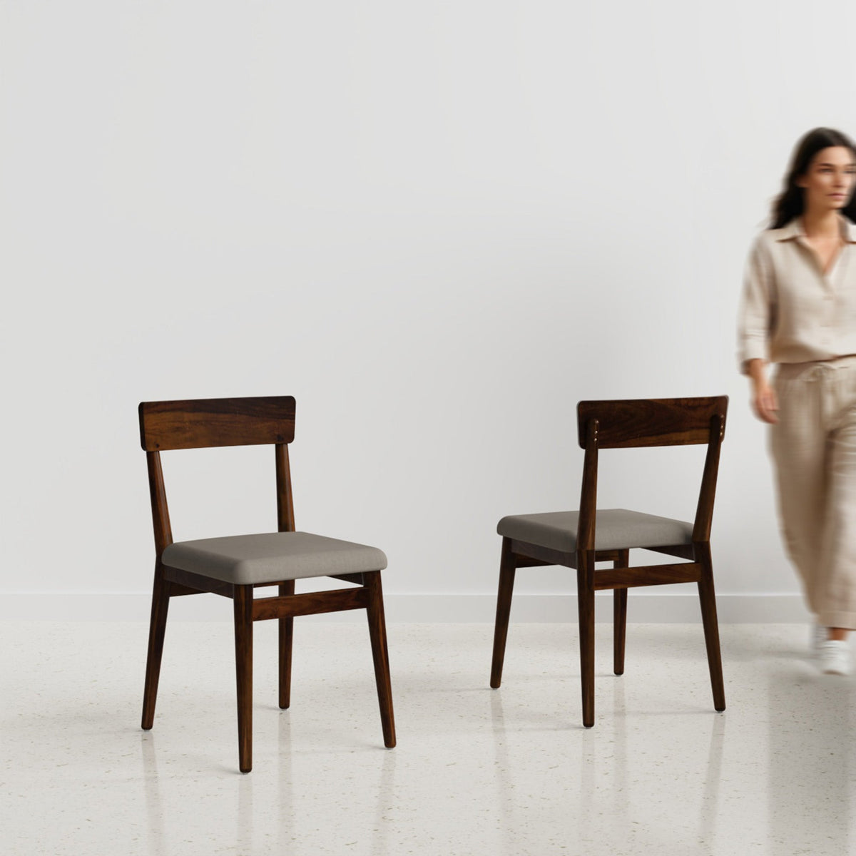 Middleton Chairs - Set of Two Chairs in Teak Stained Sheesham