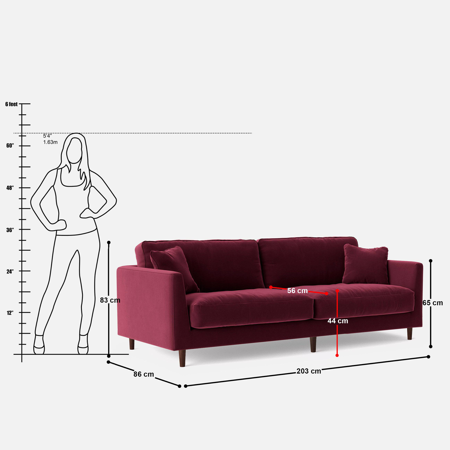Nord 3 Seater Sofa - 80"