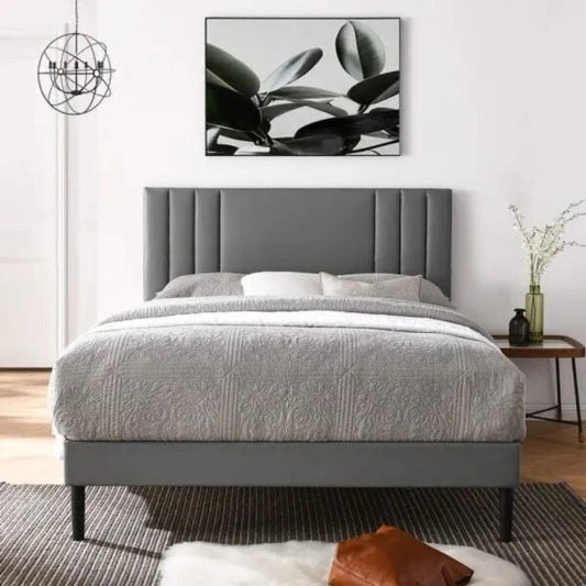 Orry Upholstered Bed Without Storage In Suede