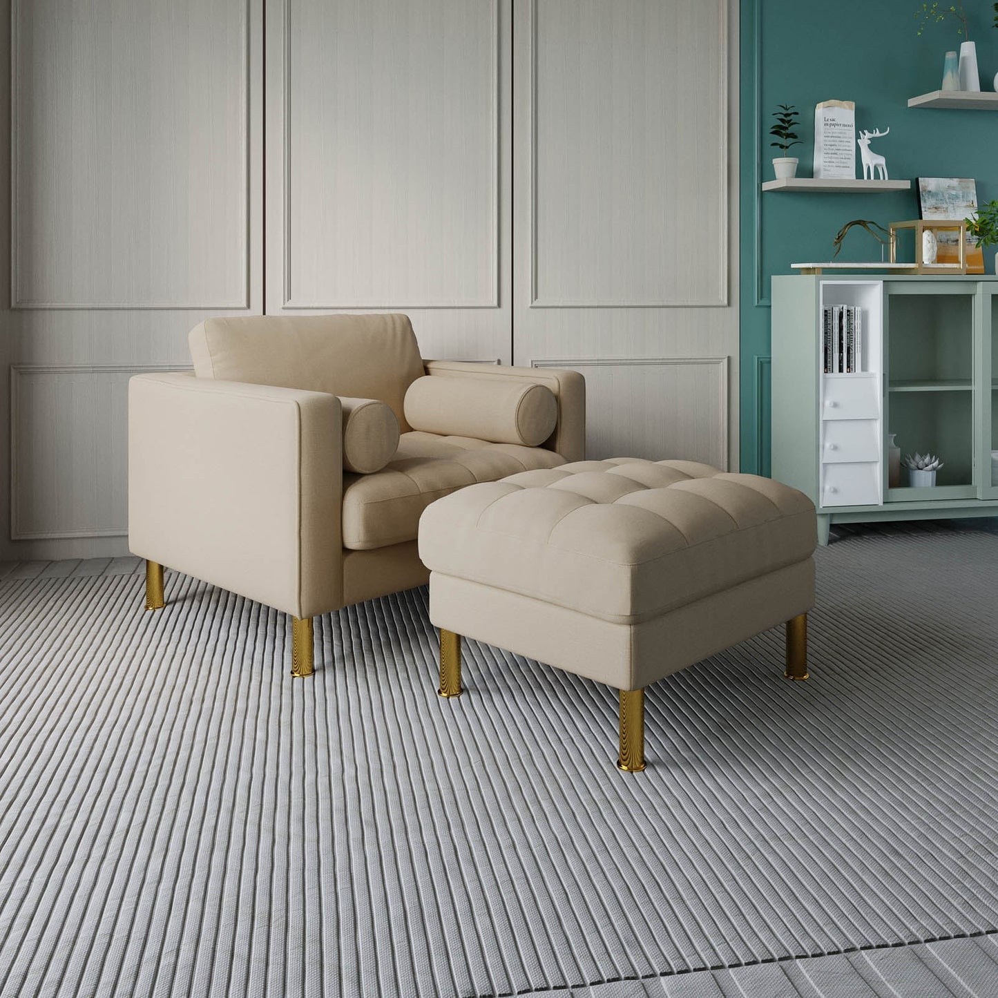 Palo Sofa Ottoman T  | 2.5 feet | Tufted