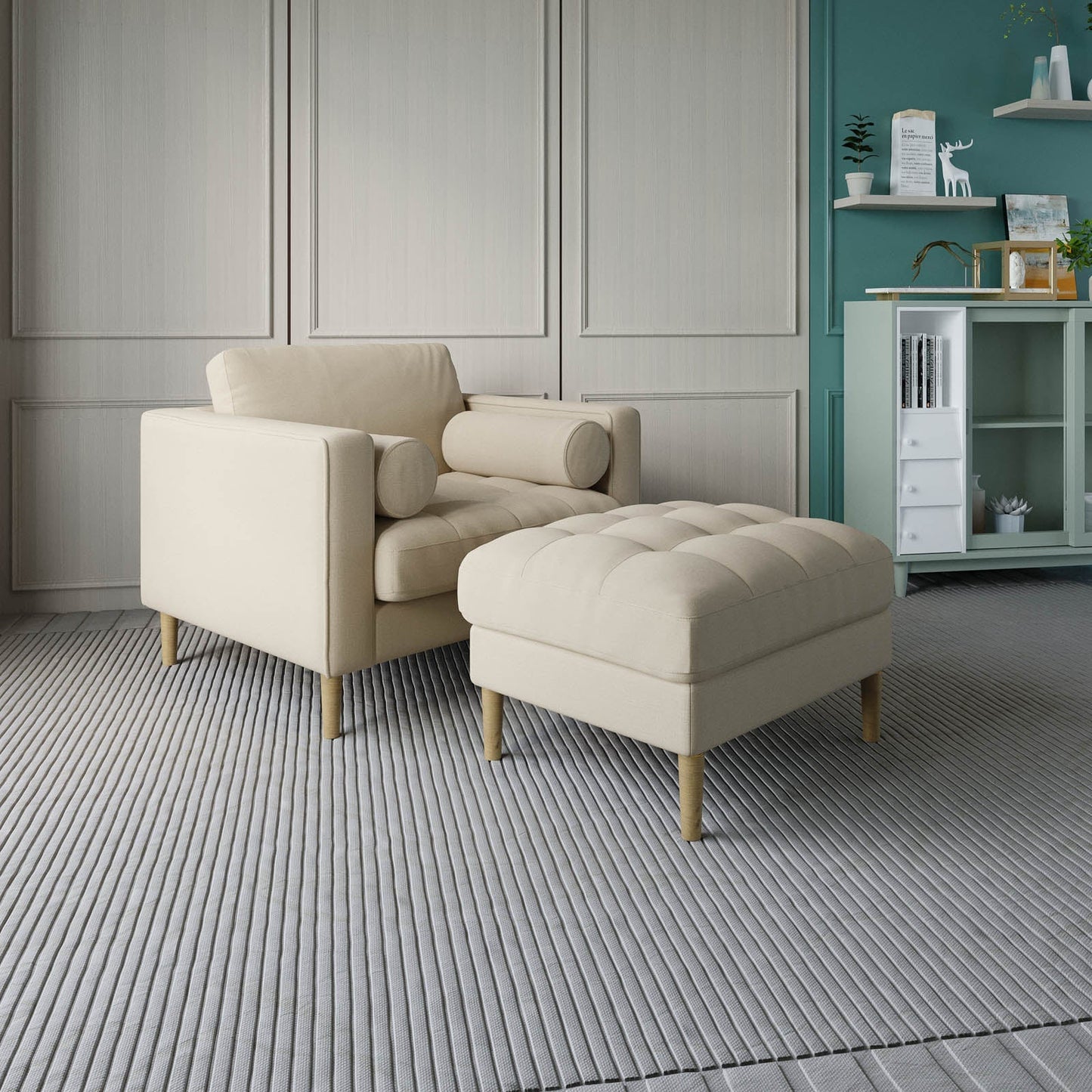 Palo Sofa Ottoman T  | 2.5 feet | Tufted