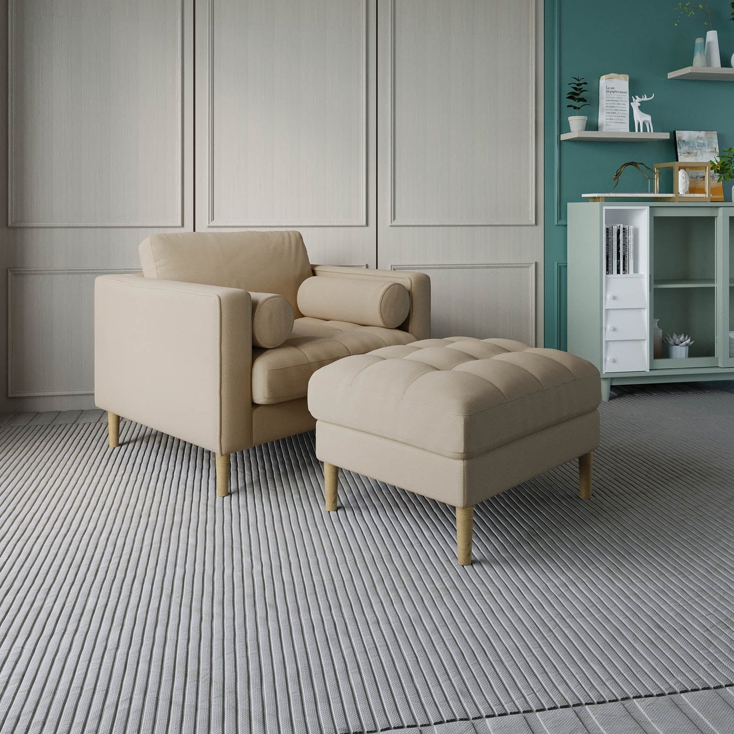 Palo Sofa Ottoman T  | 2.5 feet | Tufted