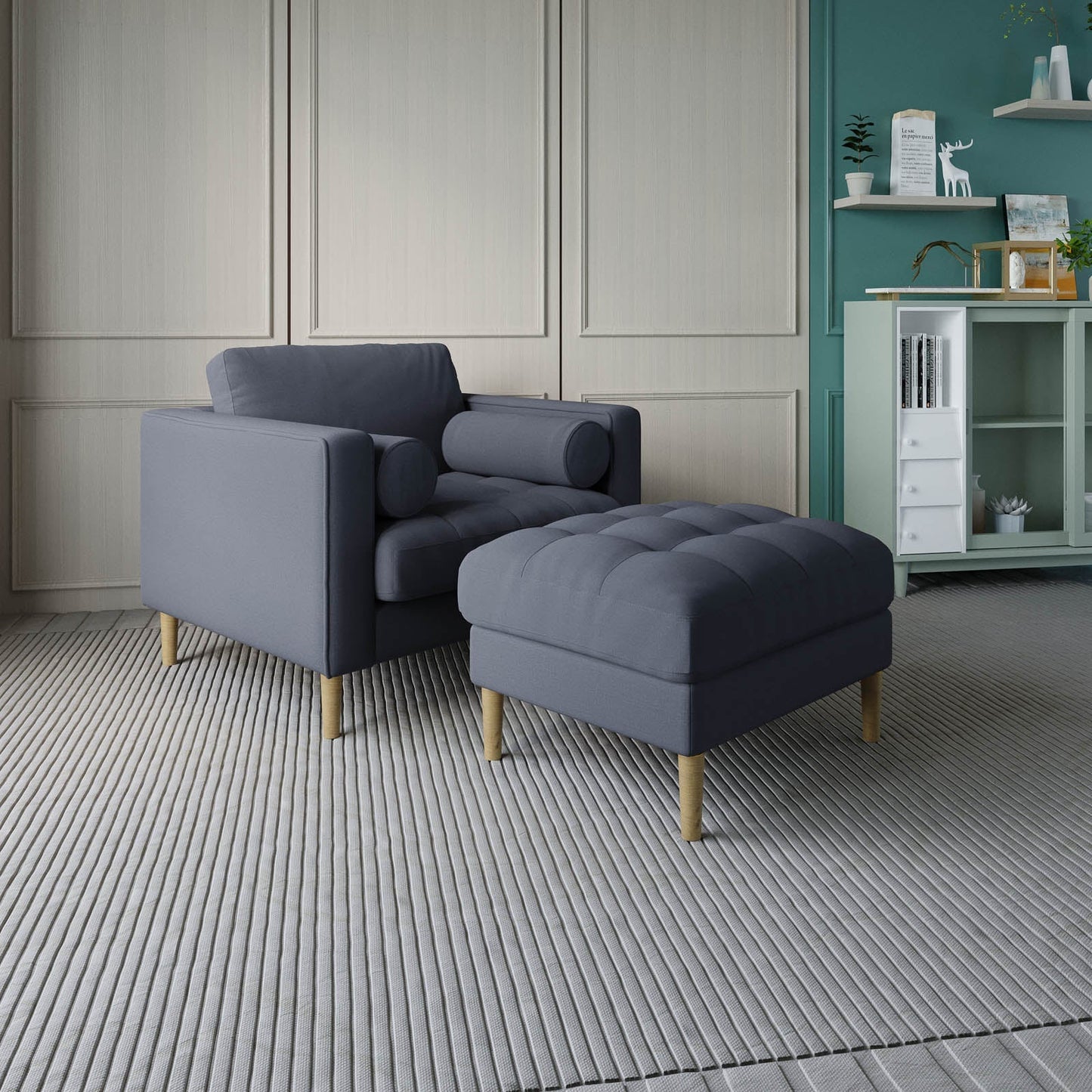 Palo Sofa Ottoman T  | 2.5 feet | Tufted