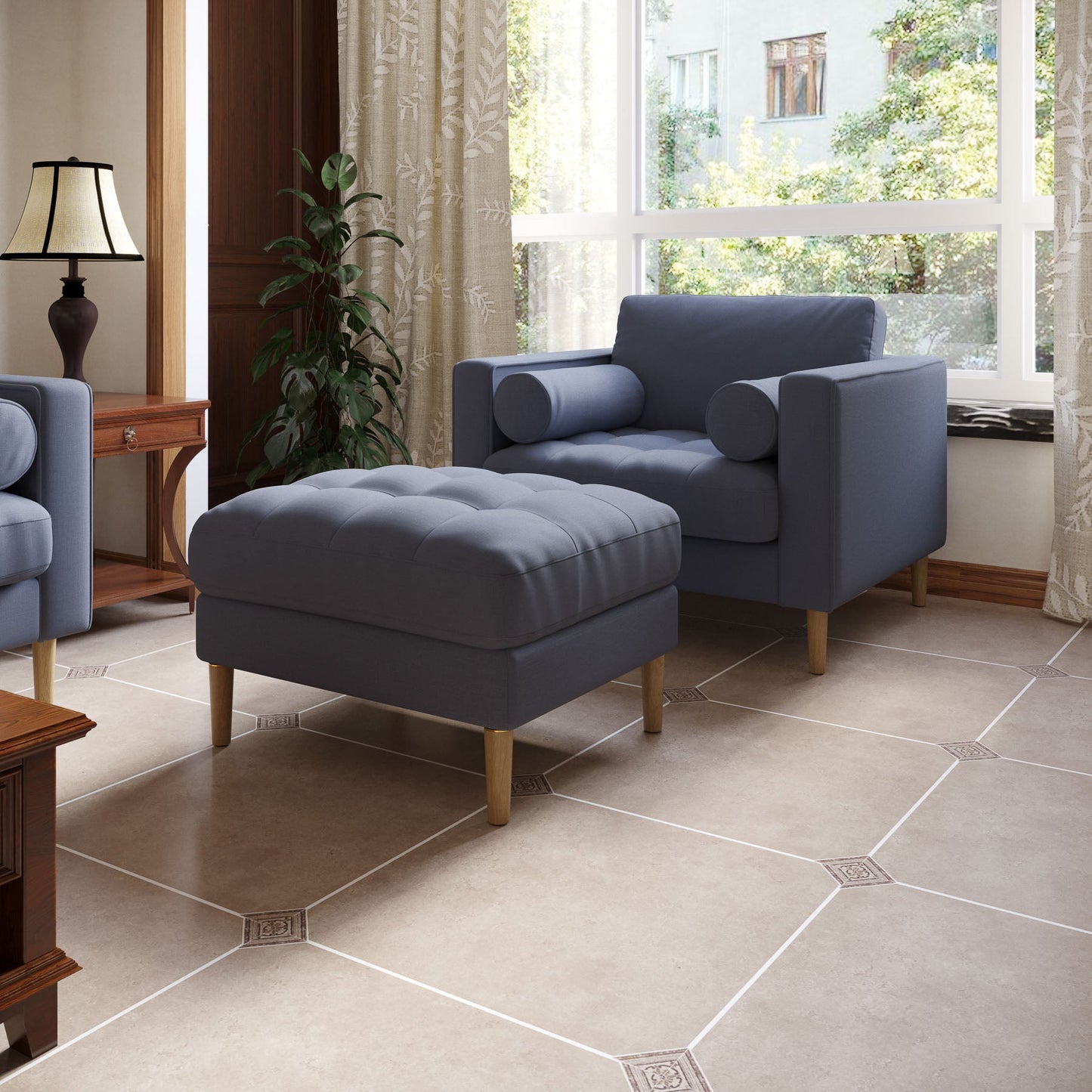 Palo Sofa Ottoman T  | 2.5 feet | Tufted