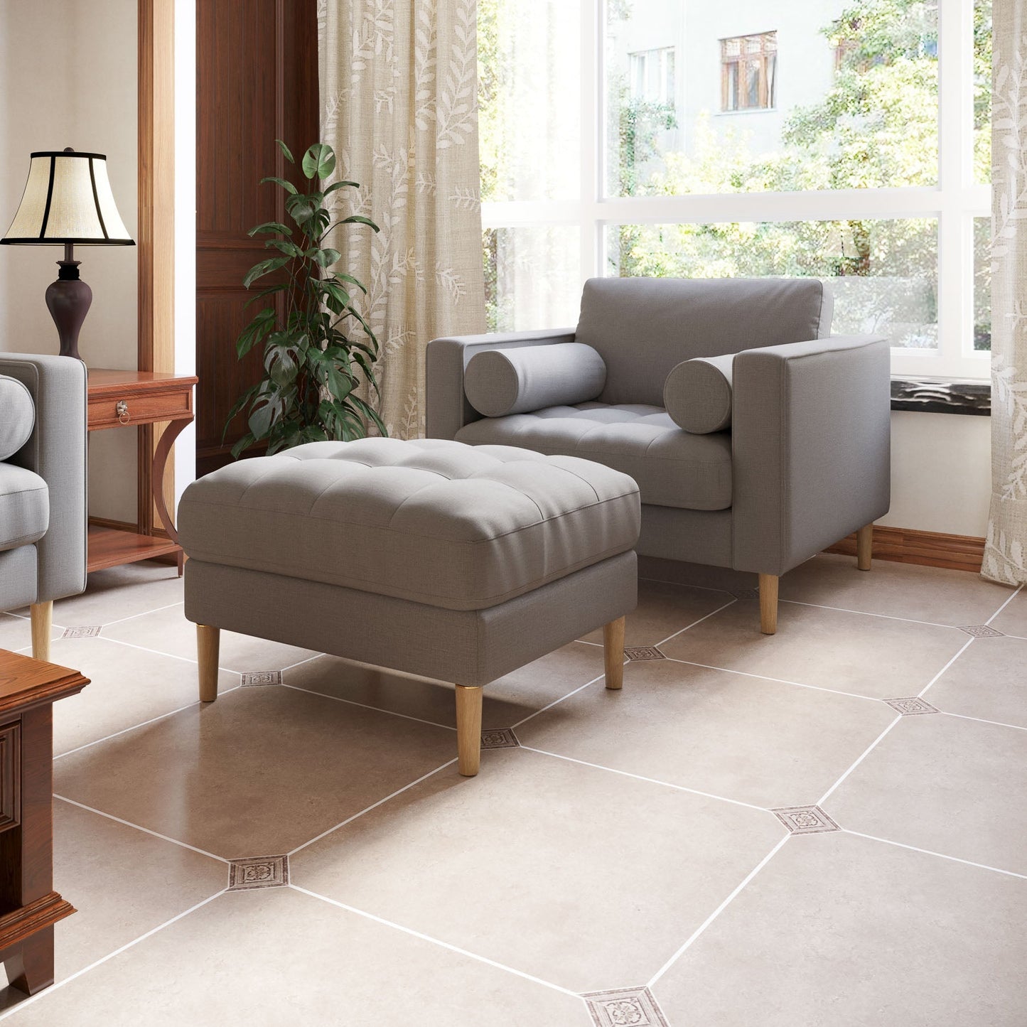 Palo Sofa Ottoman T  | 2.5 feet | Tufted