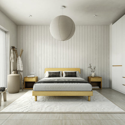 Mowa Bed - Solid Teak/Walnut/Oak Wood (Queen)