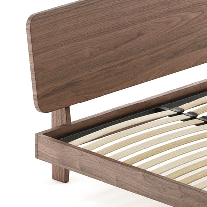 Mowa Bed - Solid Teak/Walnut/Oak Wood (Queen)