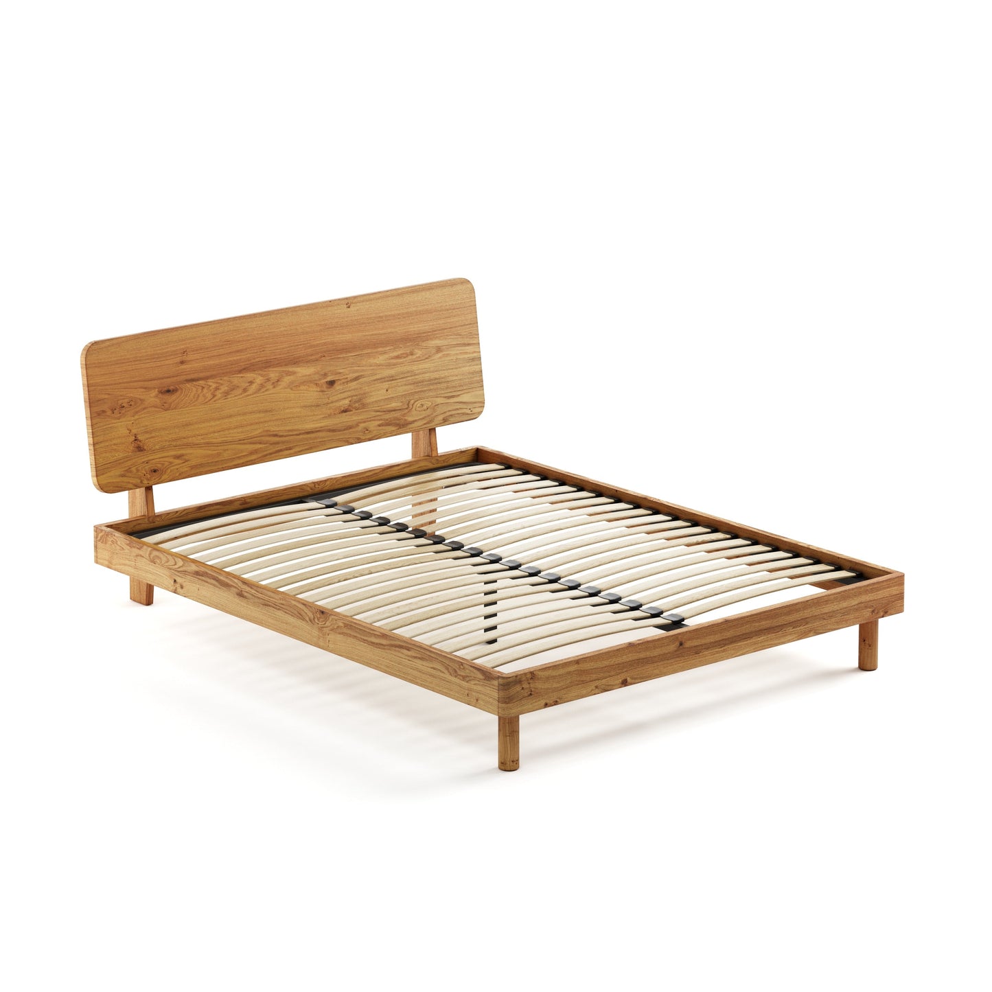 Mowa Bed - Solid Teak/Walnut/Oak Wood (Queen)