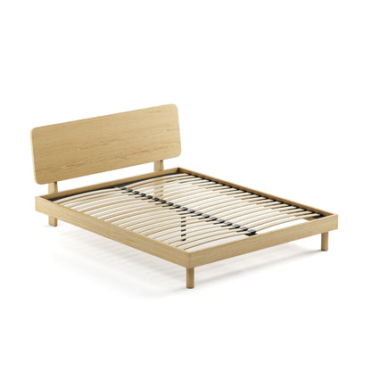 Mowa Bed - Solid Teak/Walnut/Oak Wood (Queen)