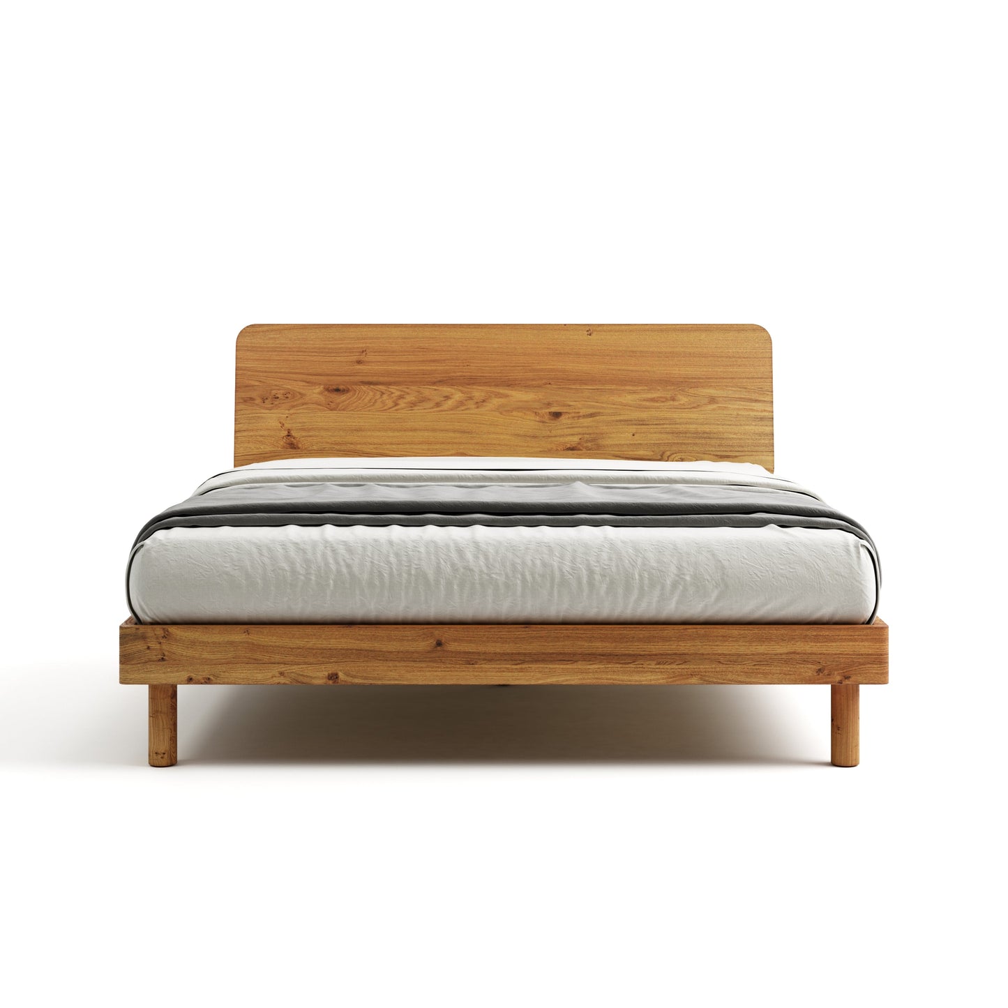 Mowa Bed - Solid Teak/Walnut/Oak Wood (Queen)