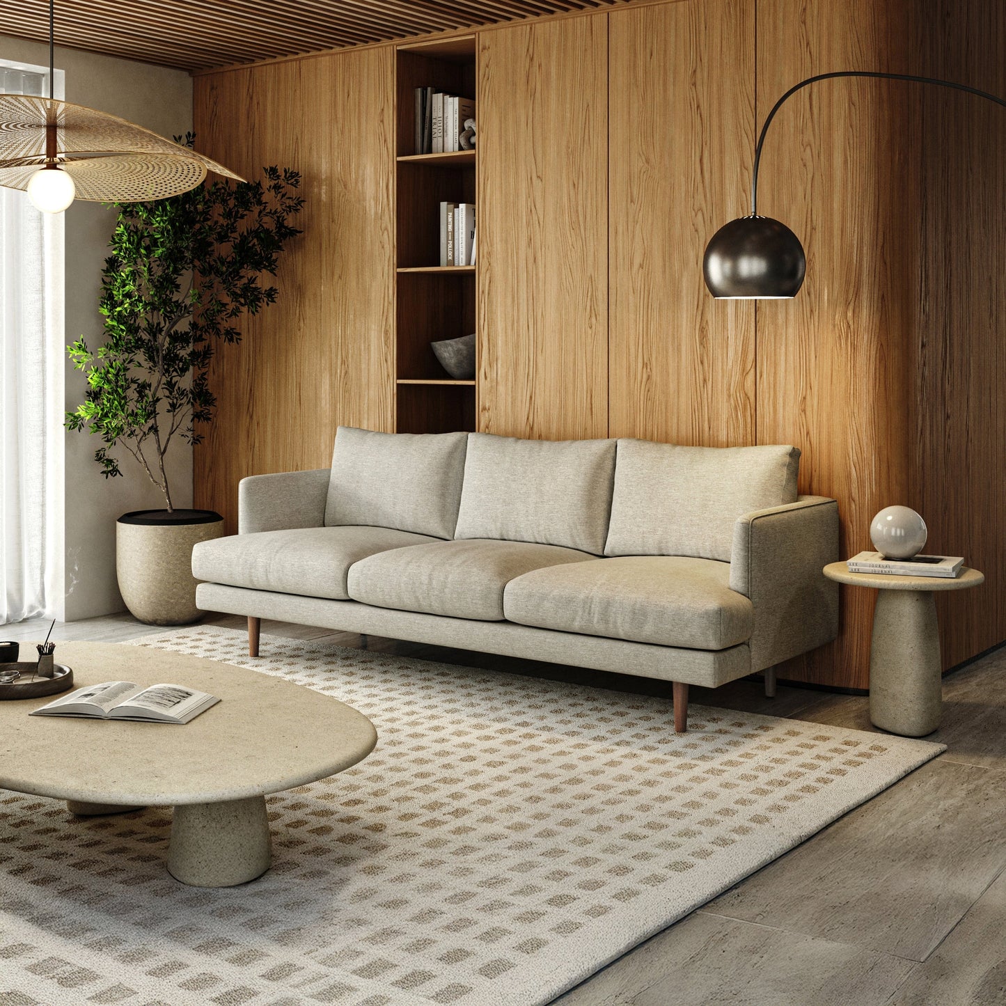 Anne Sofa | 3 Seater | Polyfill Cushion (7 feet) | Removable Fabric