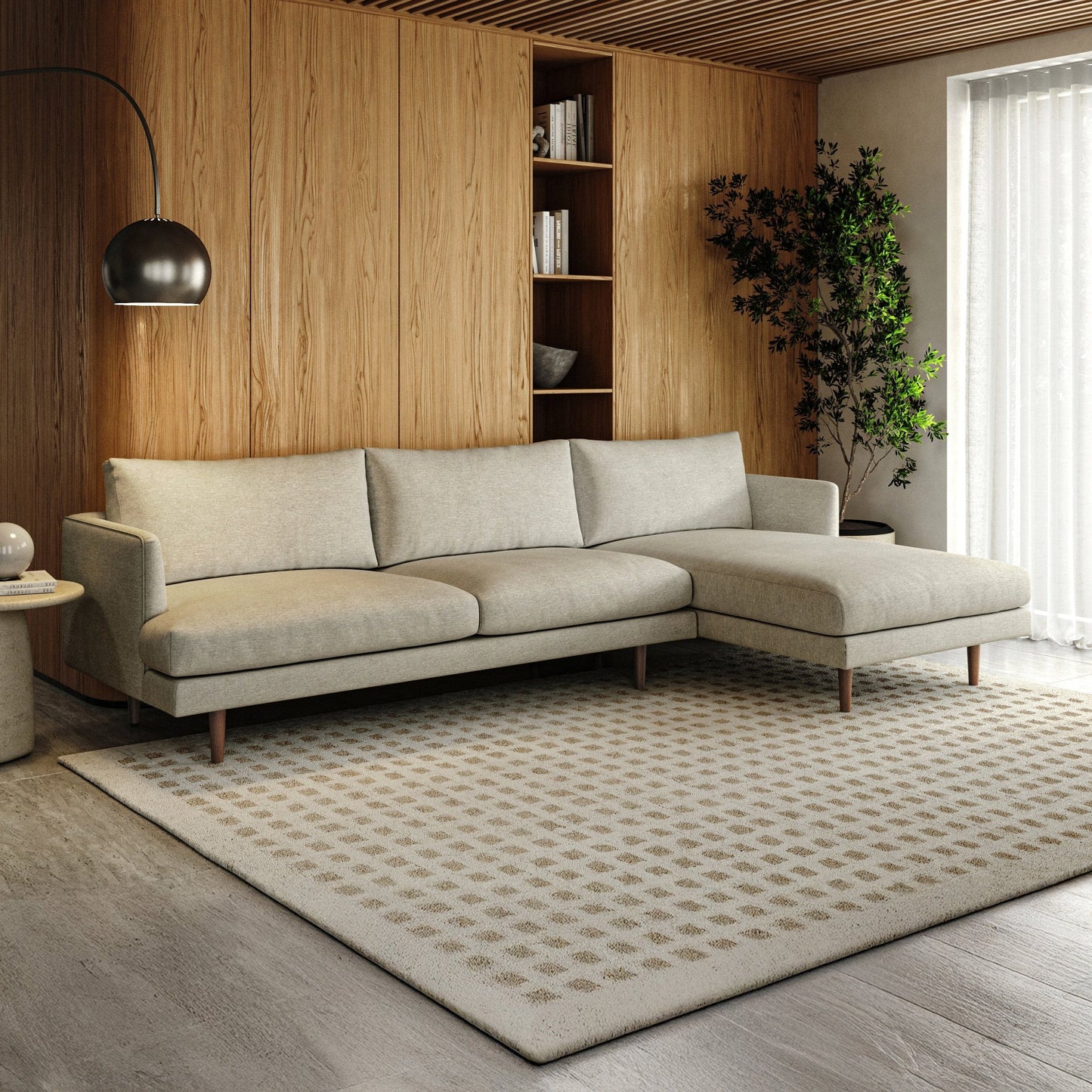 Anne Sofa | L Shaped Sectional | Polyfill Cushion (9.3 feet) XL | Removable Fabric