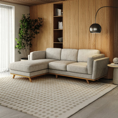 Lumo Sofa | L Shaped Sectional | Down-feather Back Cushions (7.5 feet)