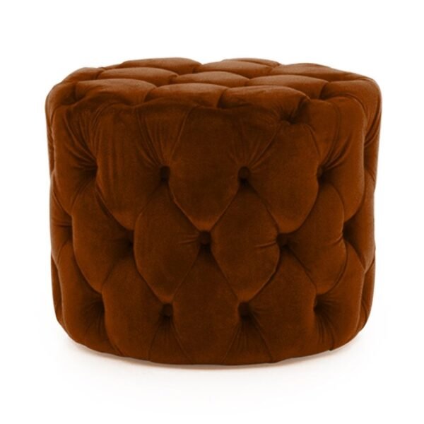Blissful Bubble Round Ottoman In Velvet Fabric