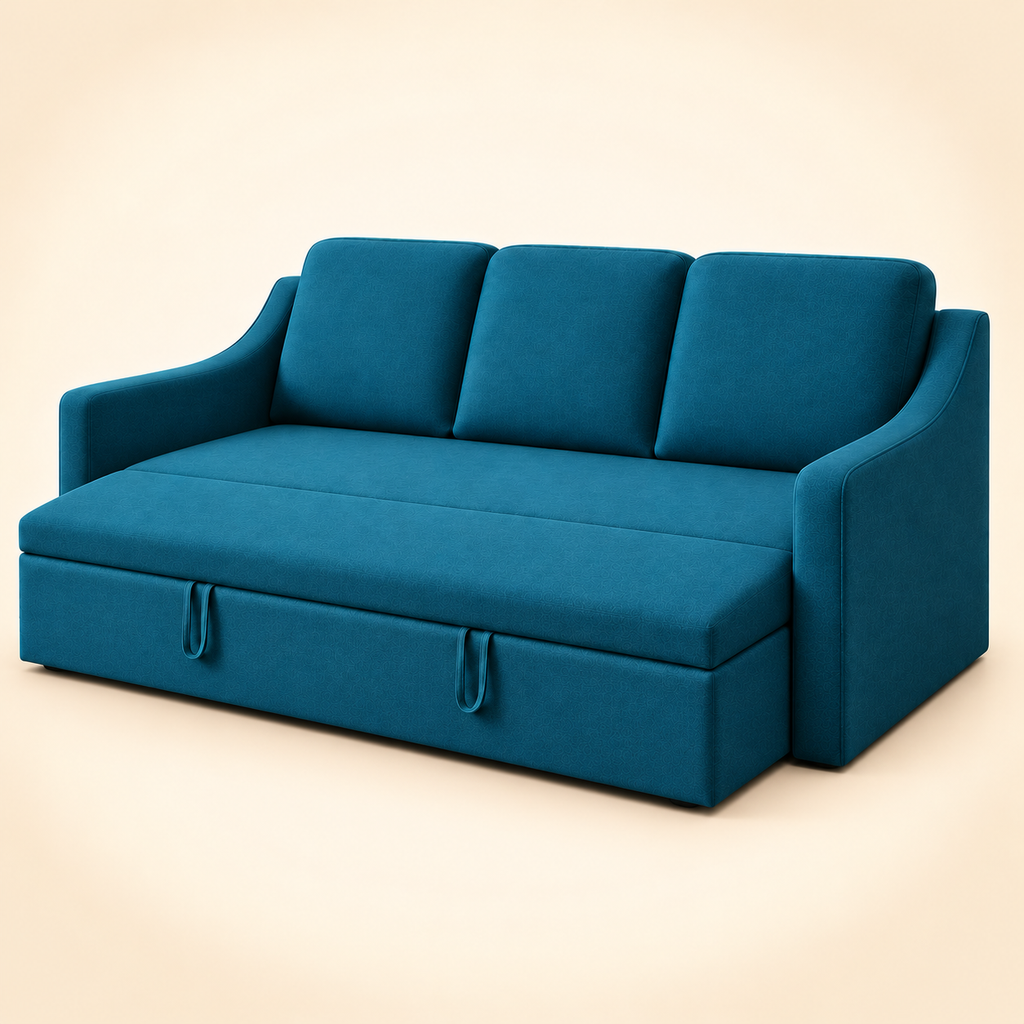 Plum Sofa Bed — 3 Seater