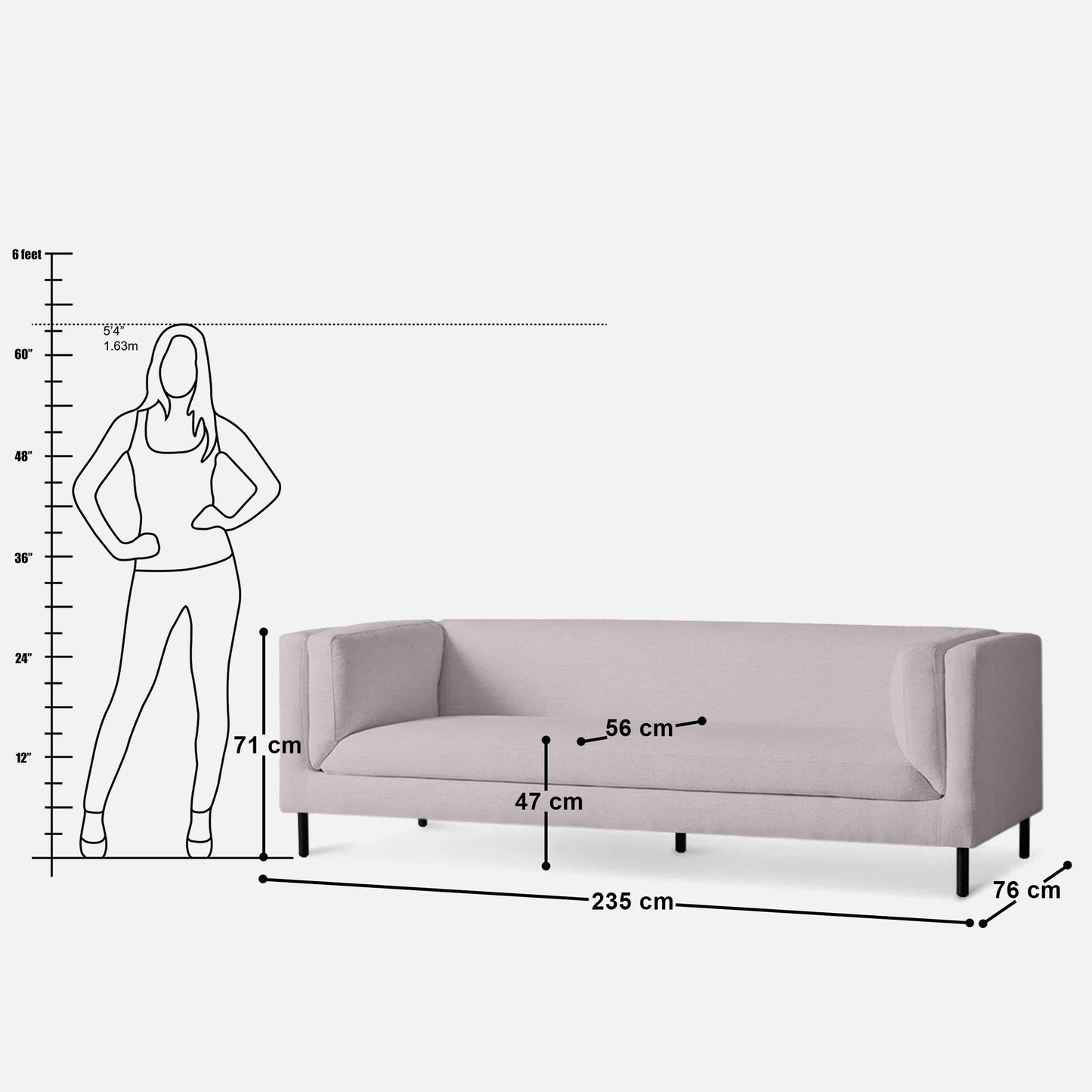 Catalan 4 Seater Sofa - 92.5"