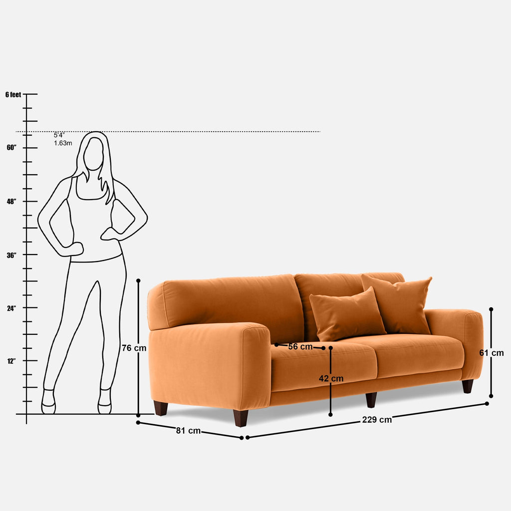 Edith Large 3.5 Seater Sofa - 90"