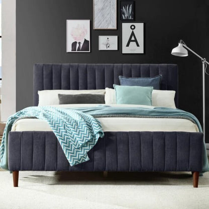Konya Upholstered Bed Without Storage In Suede