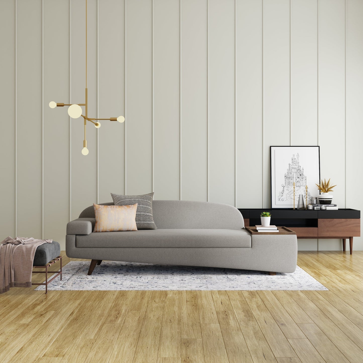 Wedge 3 Seater Sofa, Left Arm