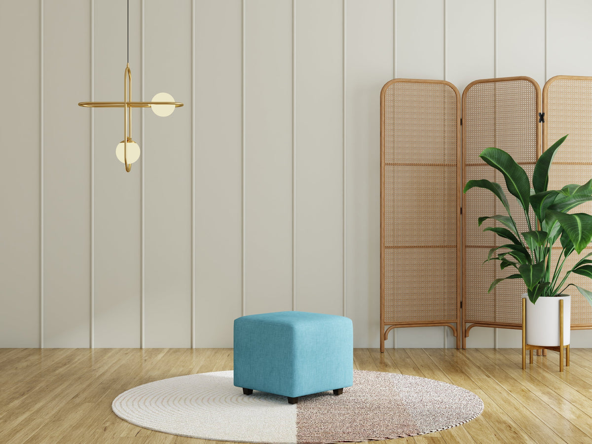 Wooden Square Pouf | Pouf