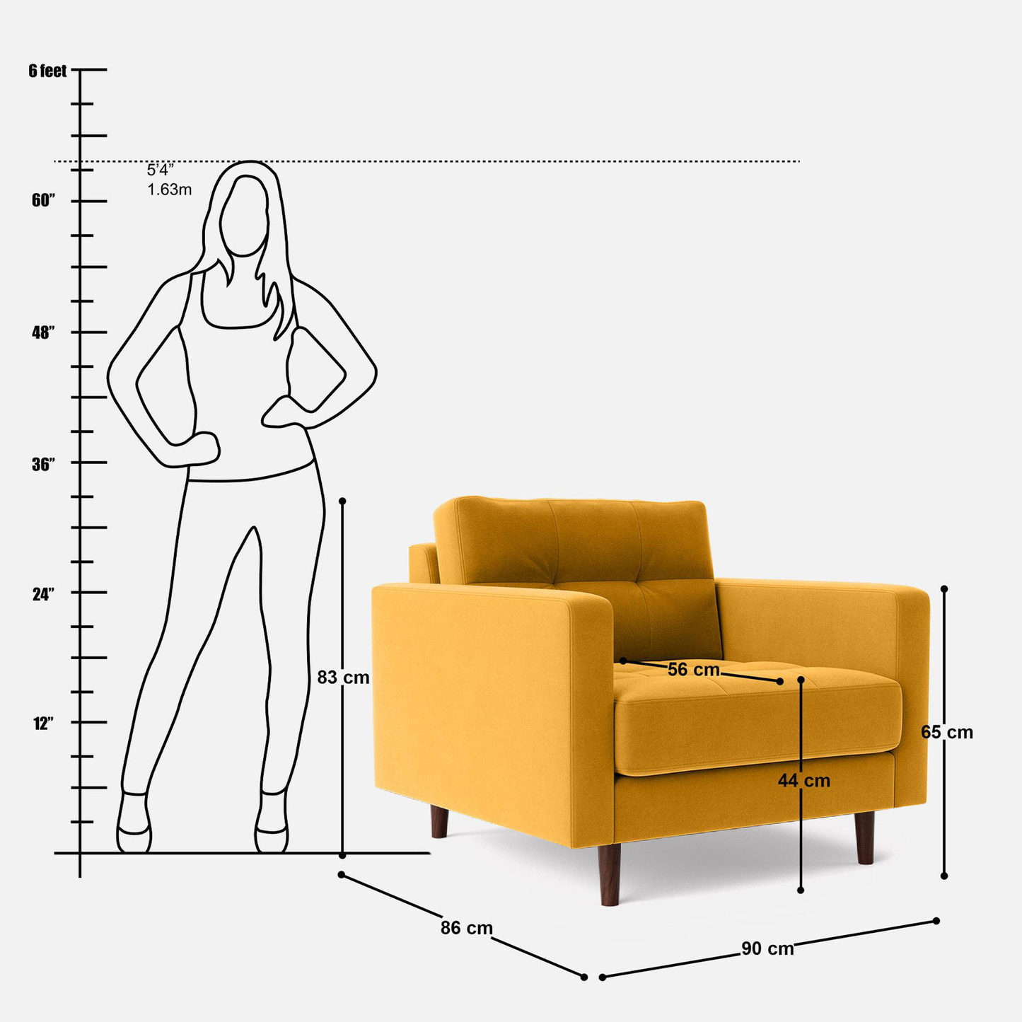 Svalbard 1 Seater Sofa - 35.4"