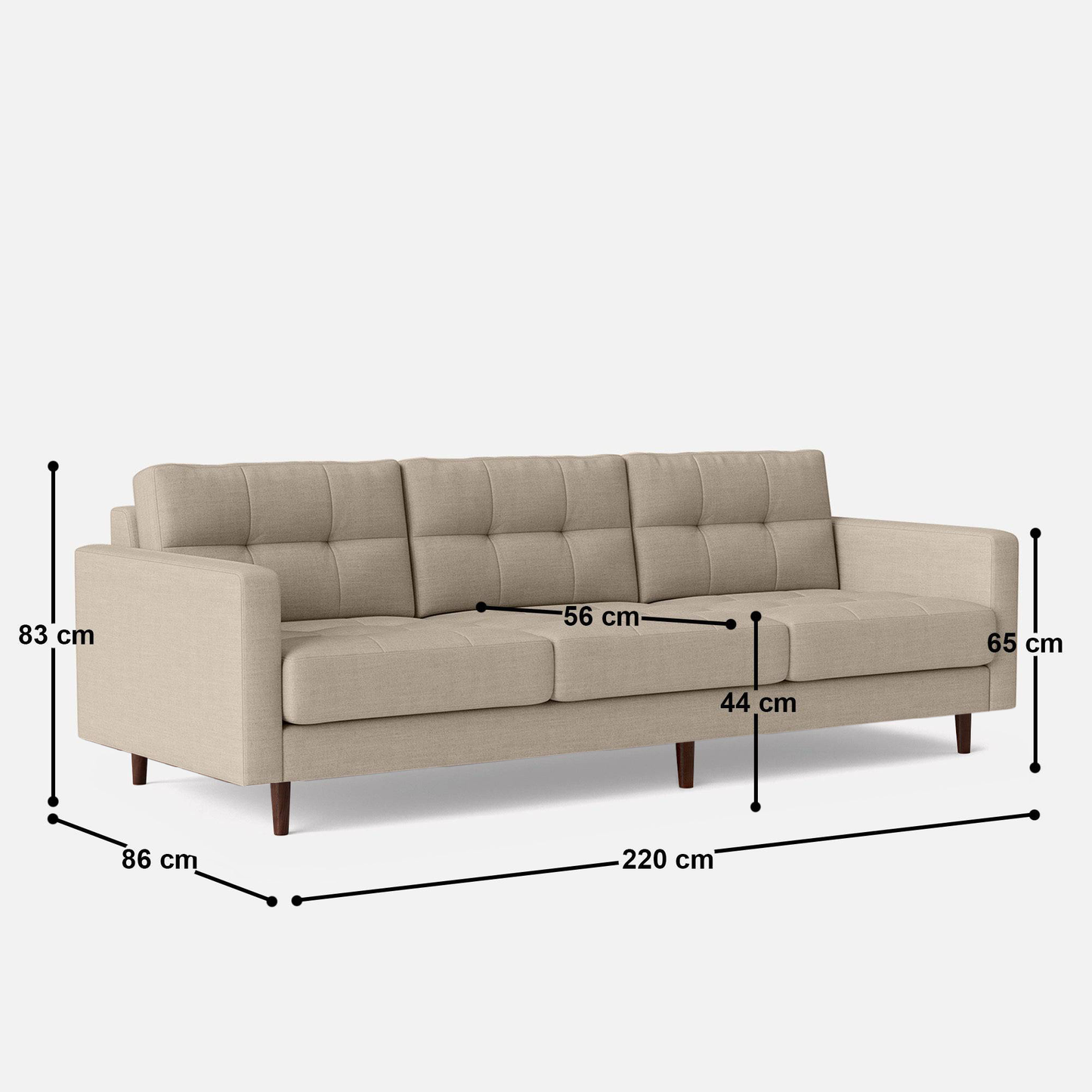 Svalbard 3 Seater Sofa - 86"