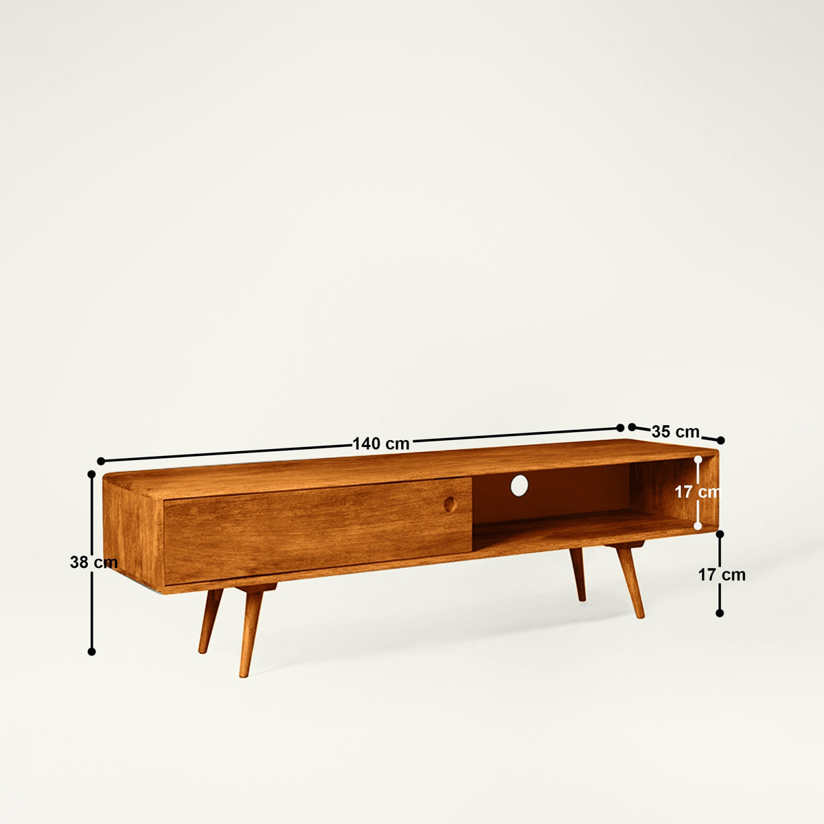 Sven TV Unit Console in Mango Wood - Scandinavian Style