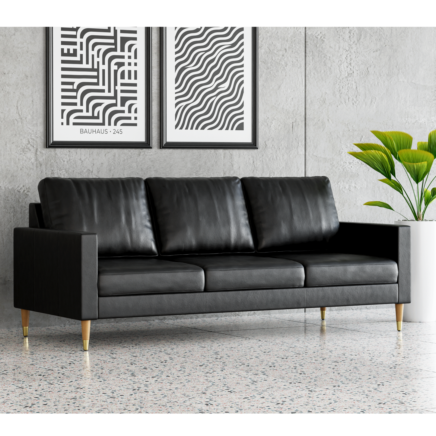 Lore Sofa | 3 Seater Italian Leather Sofa (7 feet)