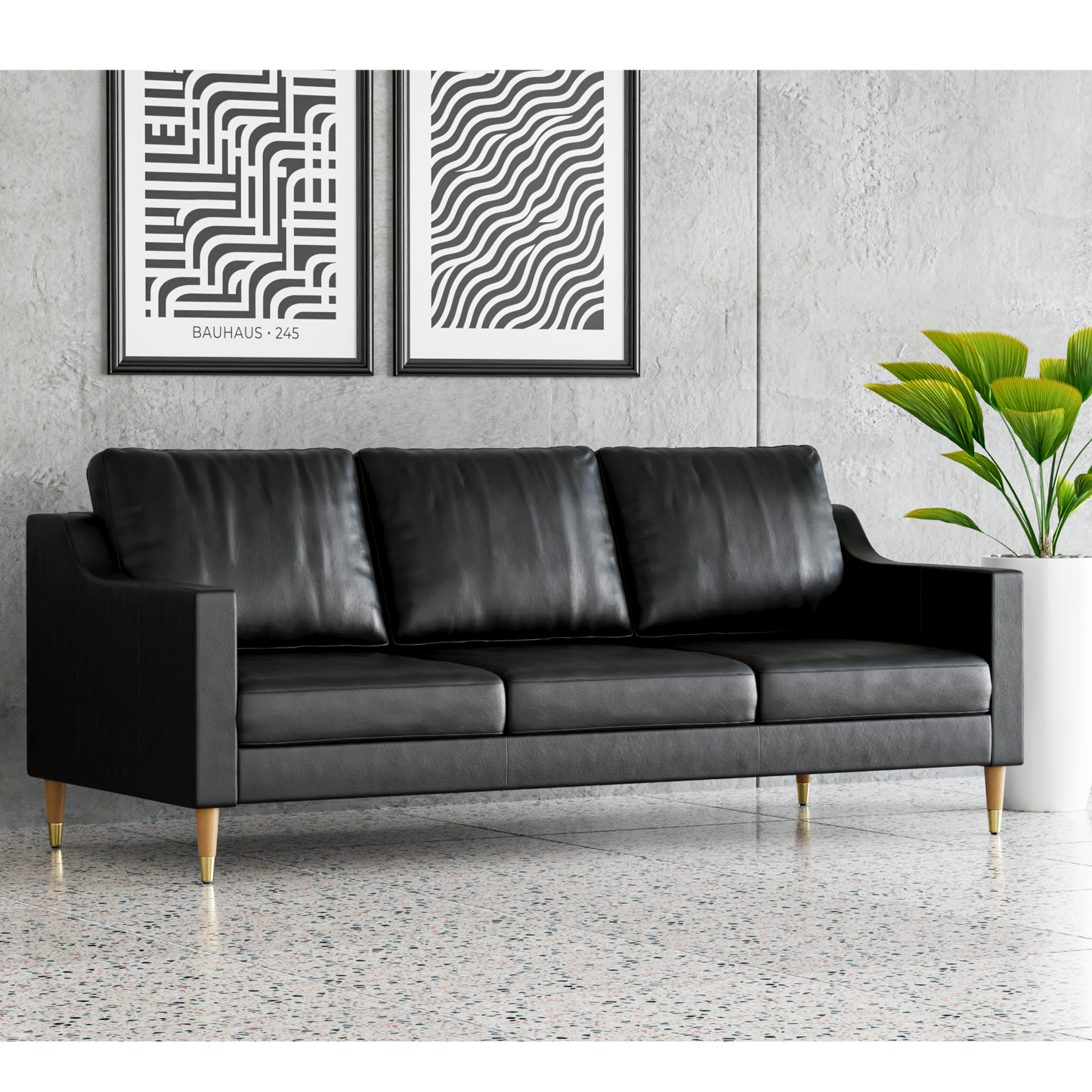 Lore Sofa | 3 Seater Italian Leather Sofa (7 feet)