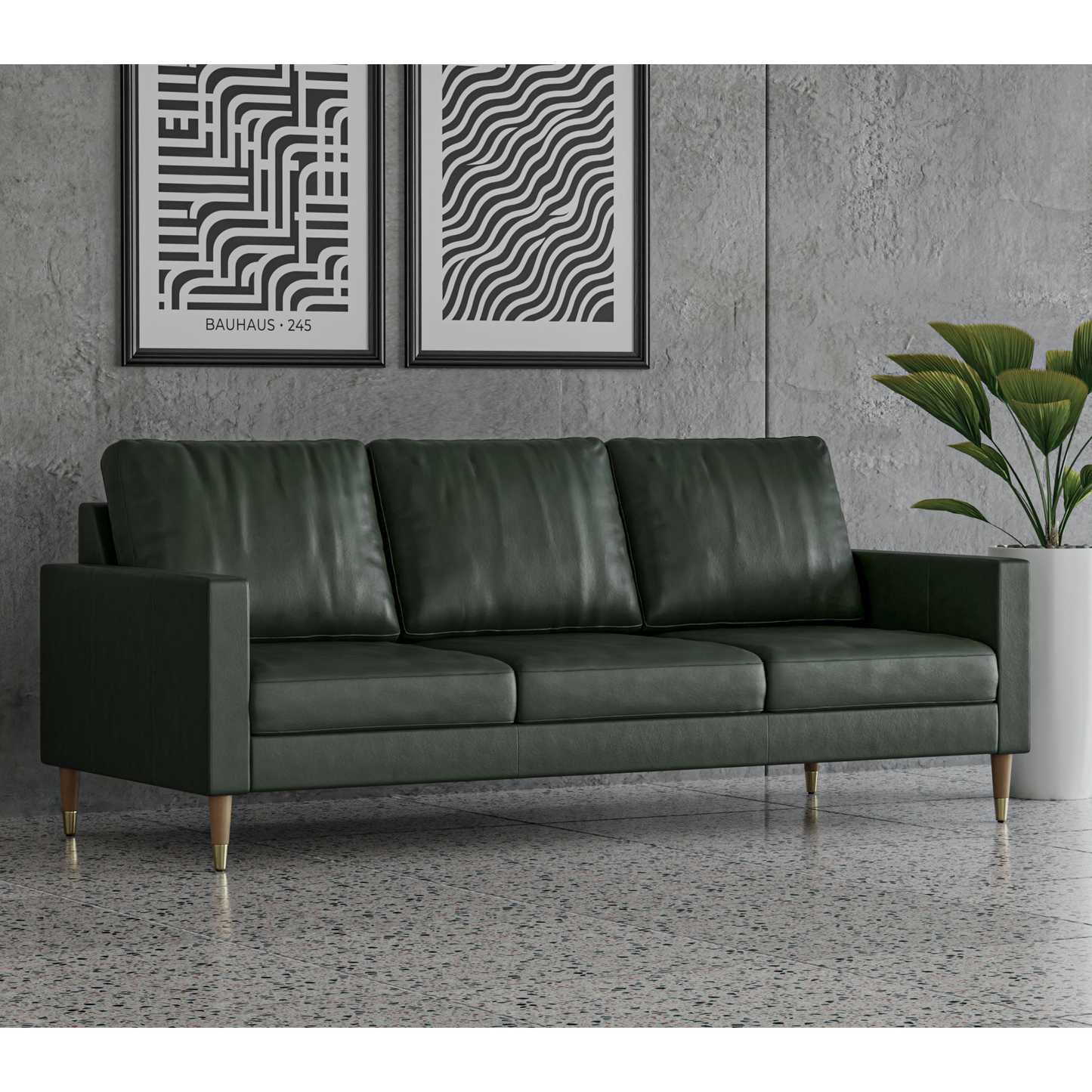 Lore Sofa | 3 Seater Italian Leather Sofa (7 feet)