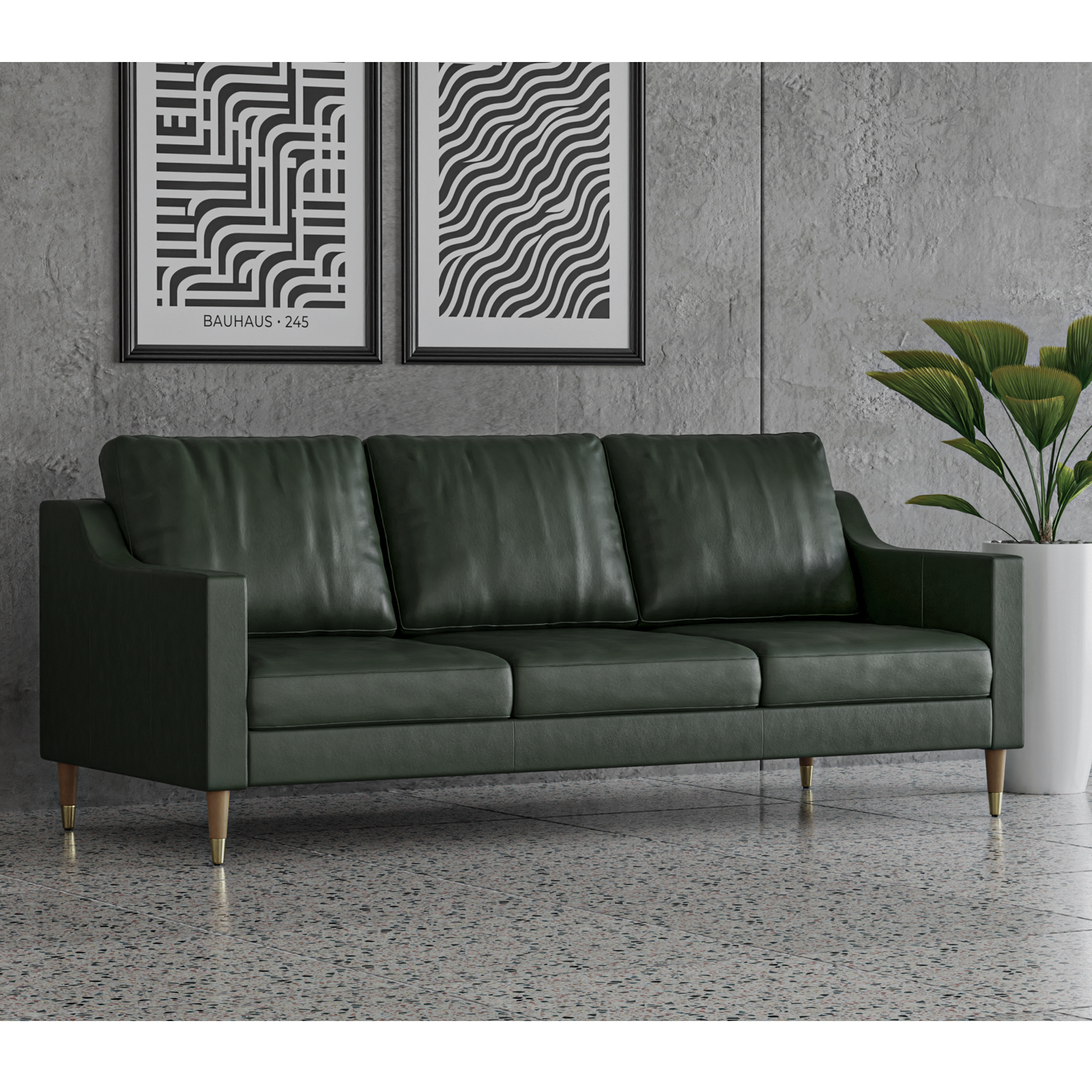 Lore Sofa | 3 Seater Italian Leather Sofa (7 feet)