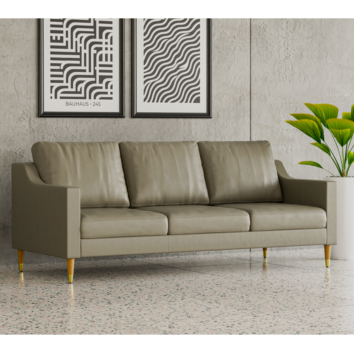 Lore Sofa | 3 Seater Italian Leather Sofa (7 feet)